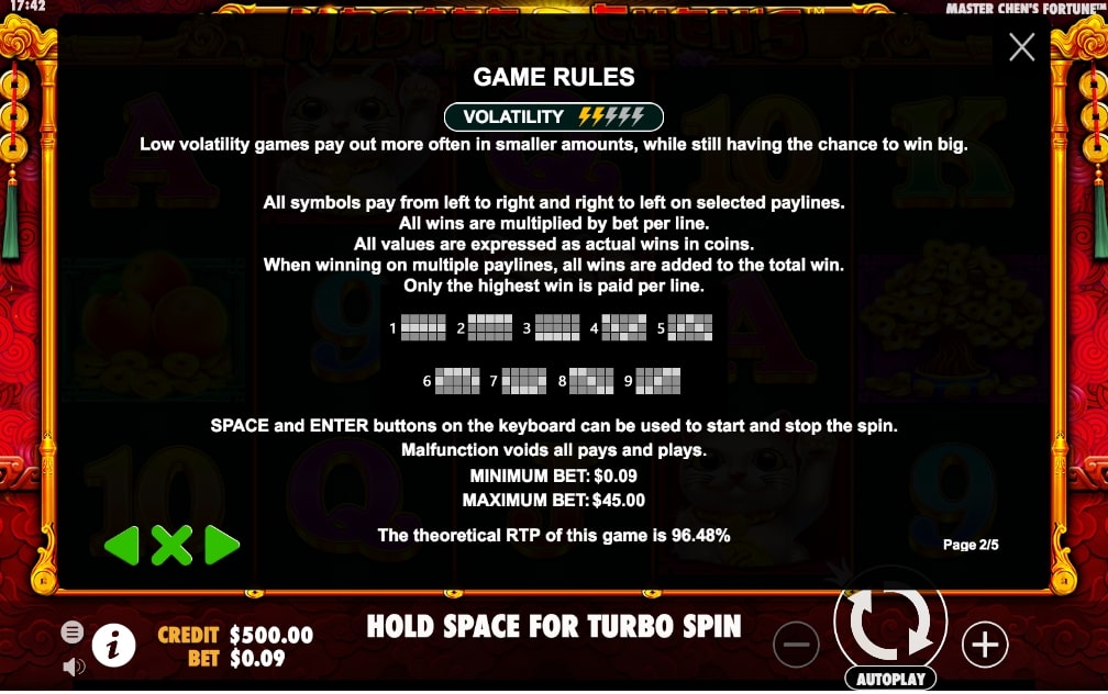 Master Chens Fortune Slot Game Rules